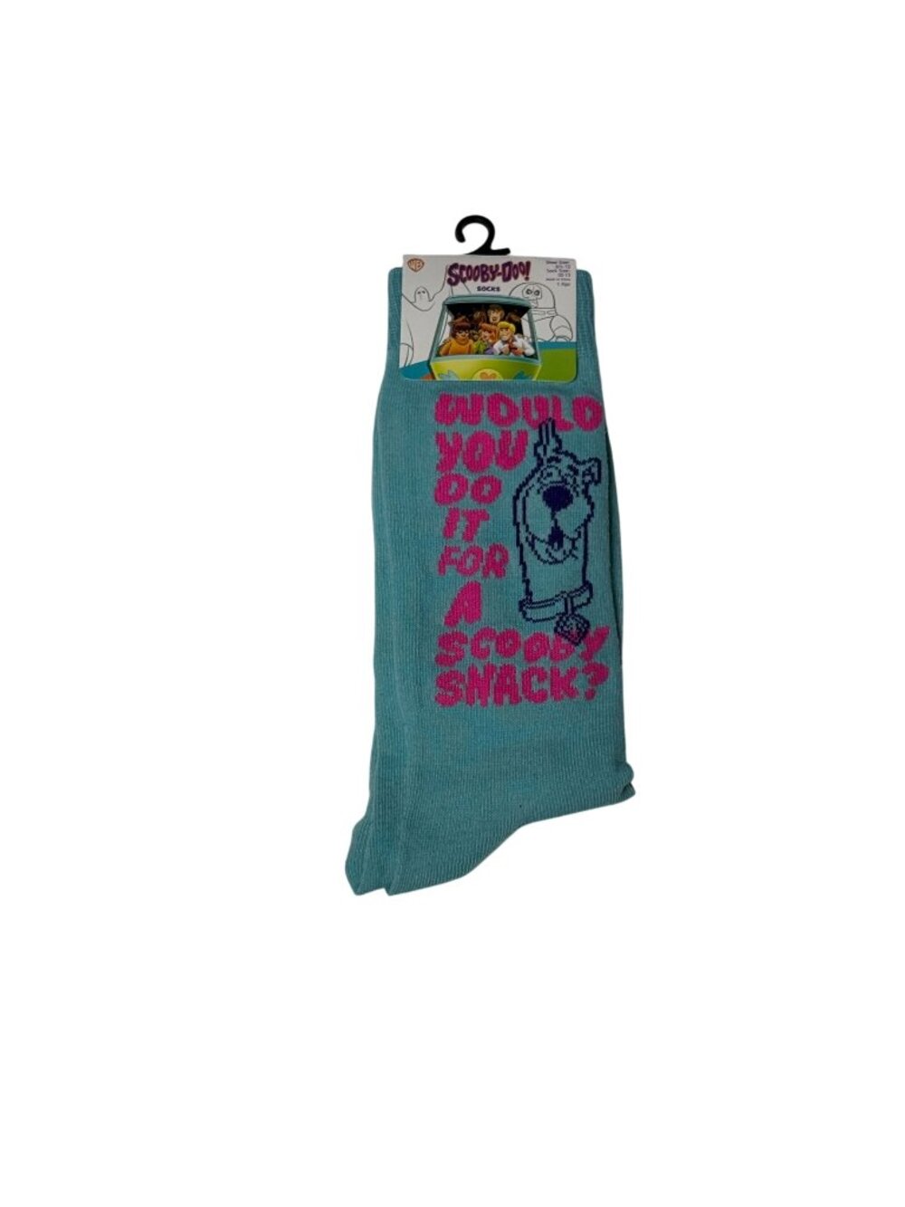 Scooby Doo Crew Socks Teal Cartoon Graphic “Scooby Snack” One Size